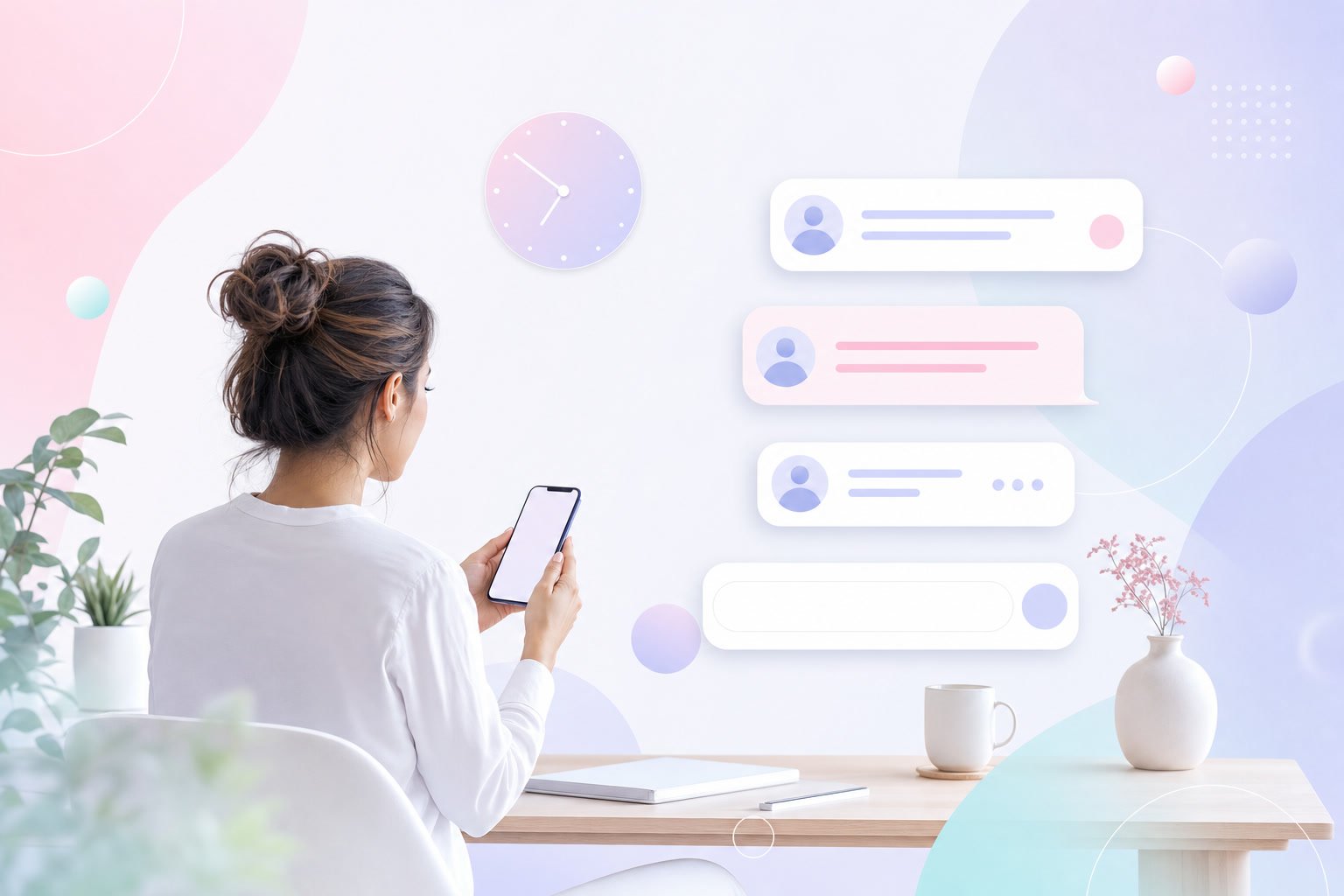 Dueño de pyme revisando conversaciones de WhatsApp sin responder en su negocio