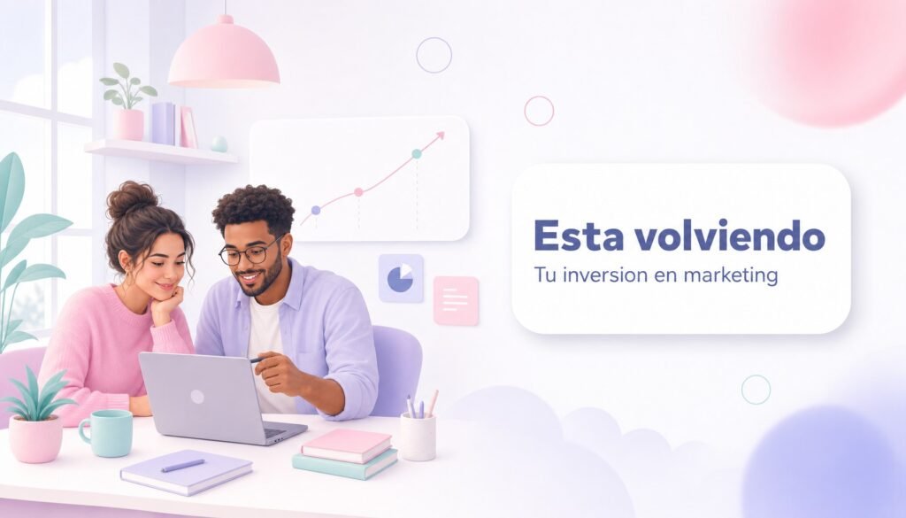 Dueños de pyme revisando el retorno de su inversión en marketing digital