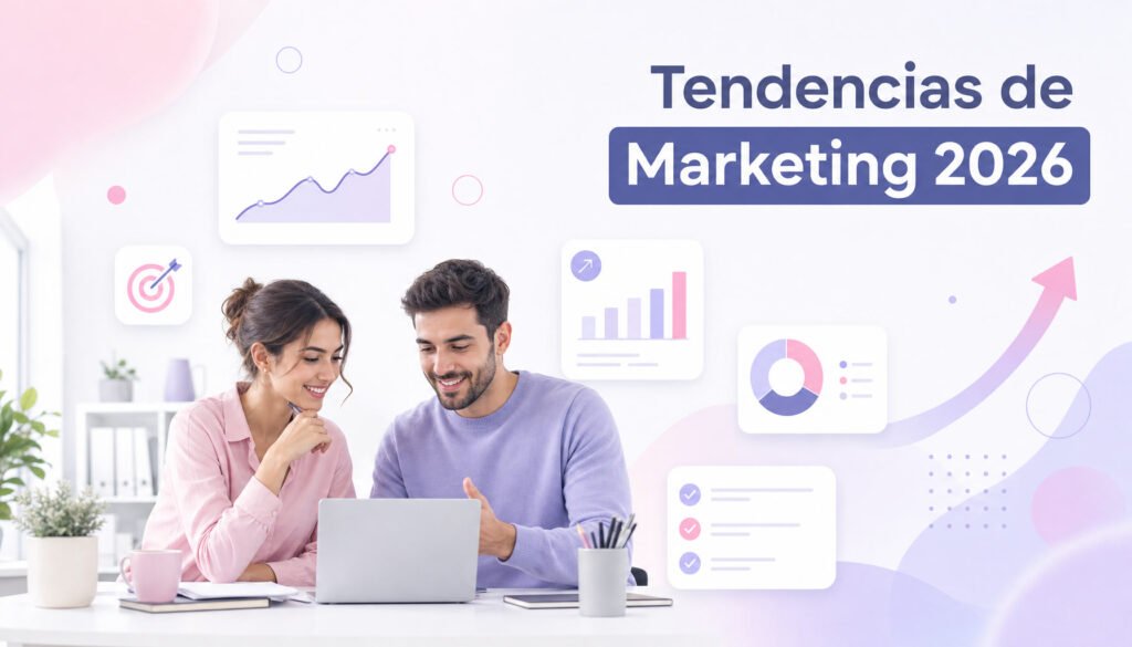 Tendencias de marketing digital 2026 para pymes: equipo revisando datos de campañas